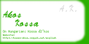 akos kossa business card